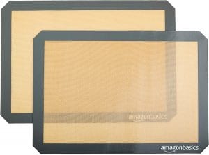 AmazonBasics Oven-Safe Half-Size Sheet Baking Mat, 2-Pack