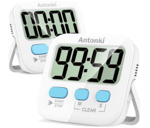 Antonki Built-In Memory Kitchen Timer For Cooking, 2-Pack