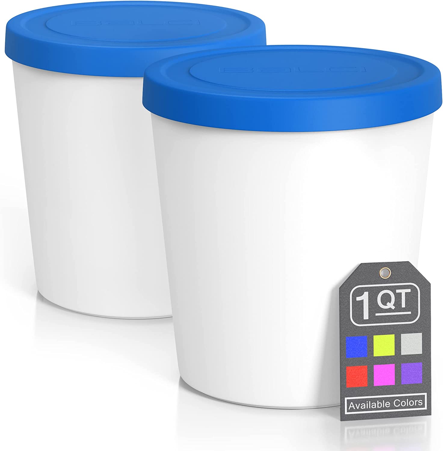 BALCI Reusable Silicone Lids Ice Cream Containers, 2-Pack