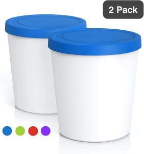 BALCI Freezer Storage Tub & Ice Cream Container, 2-Pack