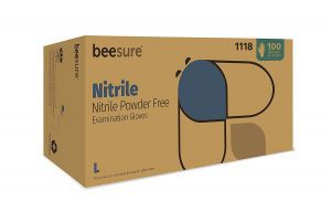 BeeSure Latex-Free Easy-On Disposable Gloves, 100-Count