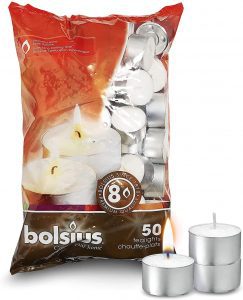BOLSIUS Centerpiece Wax Tea Lights, Set Of 50