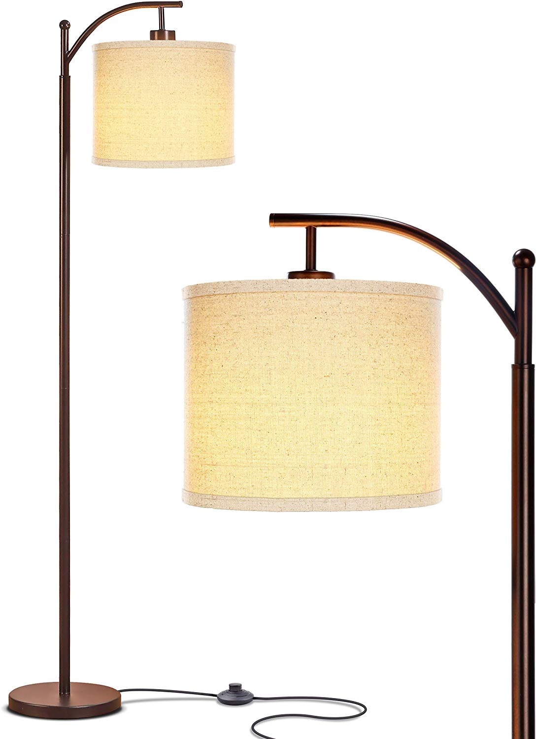Brightech LED Floor Lamp with Hanging Shade