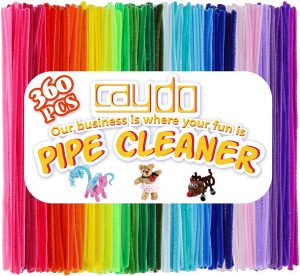 Caydo Random Colors Pipe Cleaners Craft Supplies, 360-Piece