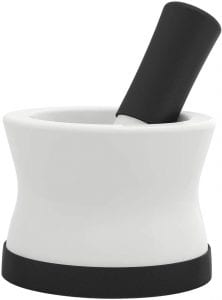 Cooler Kitchen EZ-Grip Silicone & Porcelain Mortar & Pestle