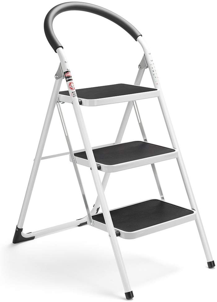 Delxo Folding Anti-Slip Step Ladder, 3-Step