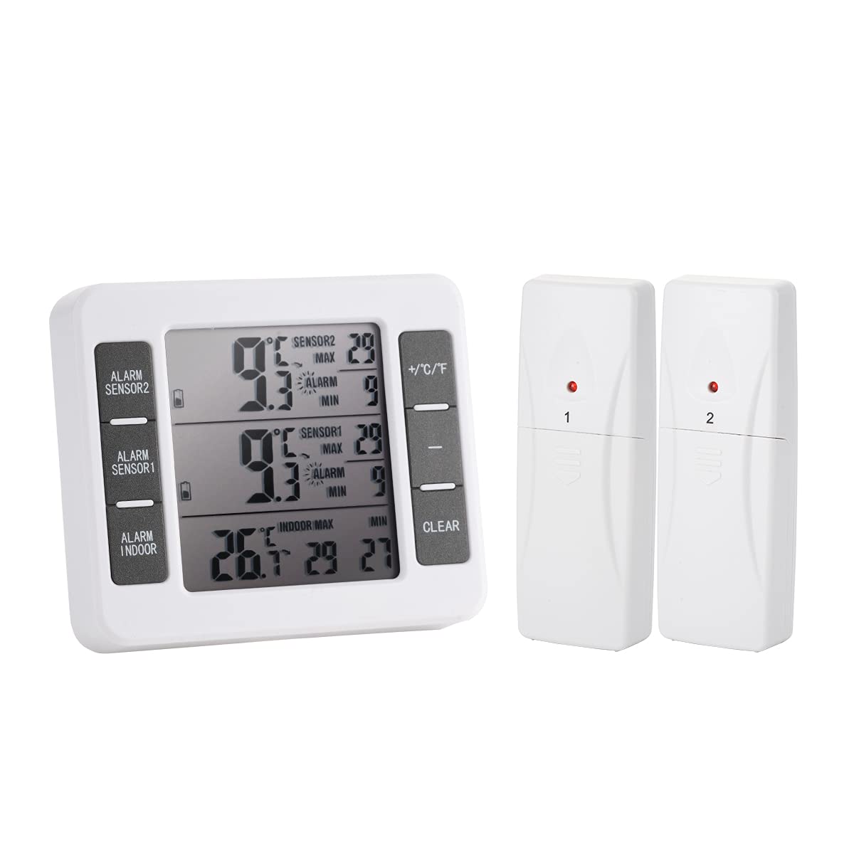 Esnow LCD Screen Alarm Refrigerator Thermometer