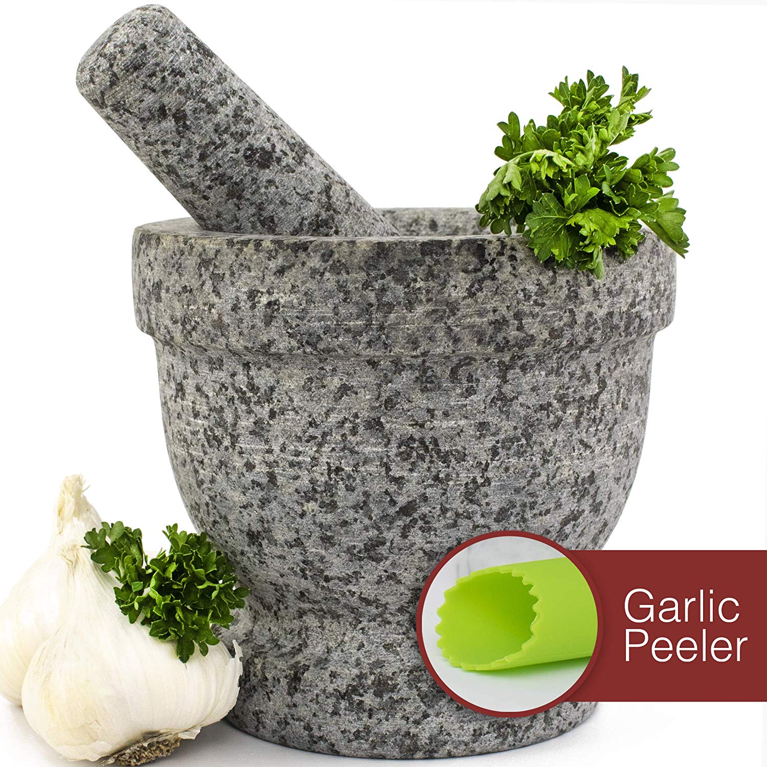 Laevo Cook Mortar & Pestle Set, Gray Granite