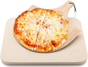 Hans Grill Rectangular BBQ Free Wooden Pizza Stone, 15-Inch