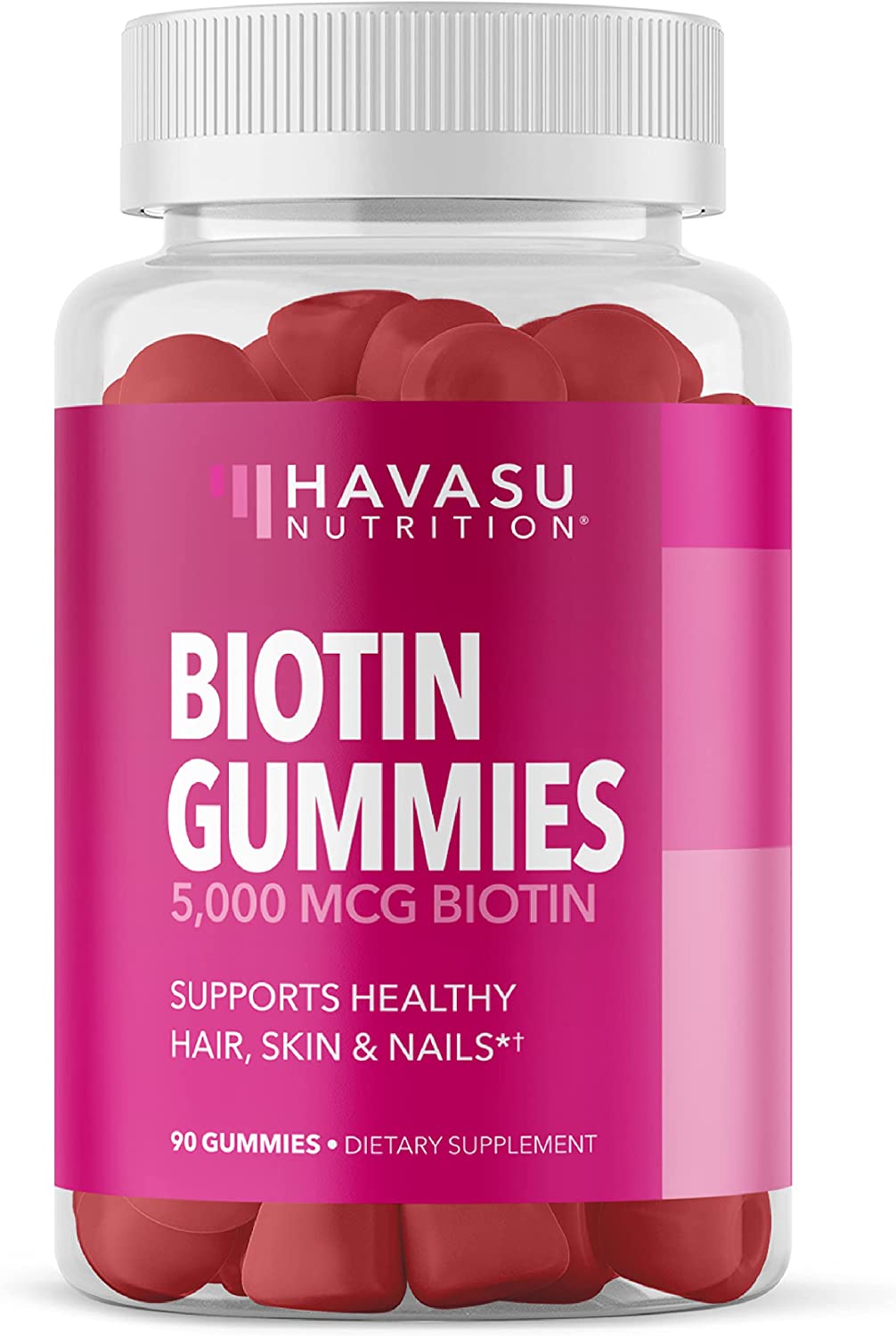 Havasu Nutrition Kosher Healthy Biotin Gummy Supplement, 5,000-mcg