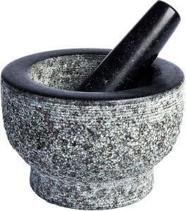 HiCoup Kitchenware Non-Porous Dishwasher Safe Granite Mortar & Pestle