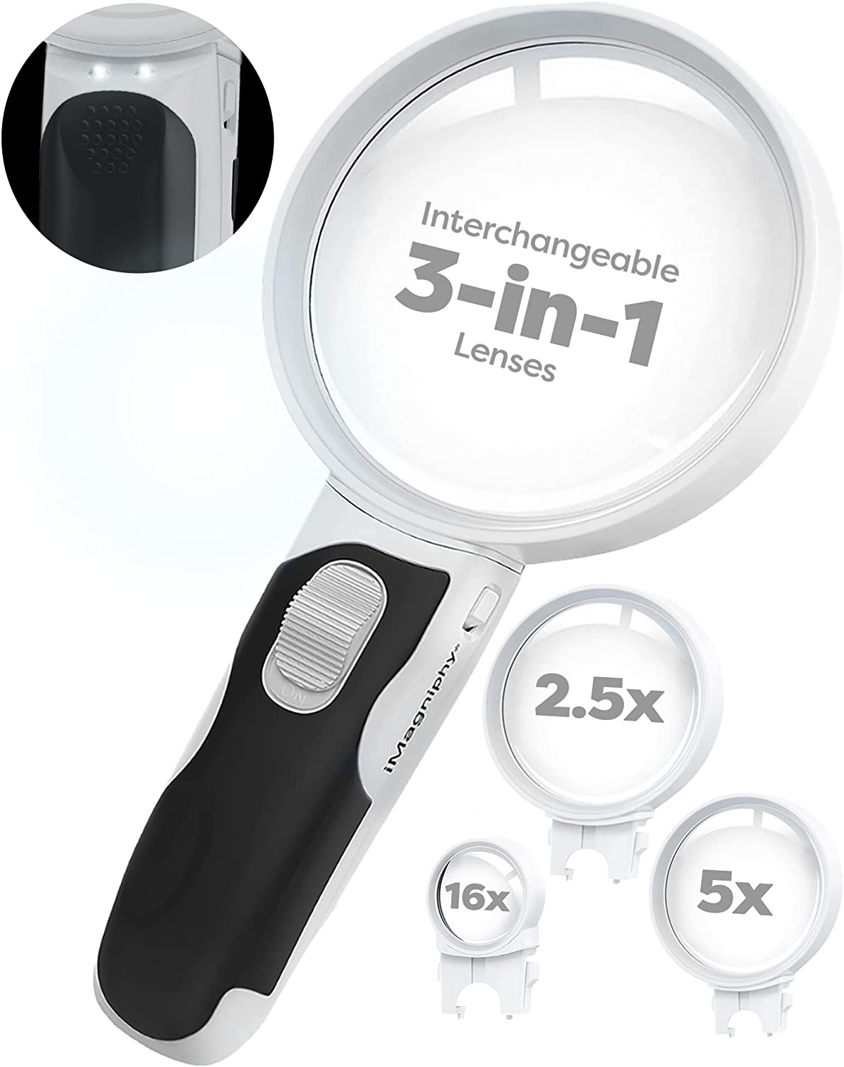 iMagniphy Illuminated Magnifying Glass Set With Light