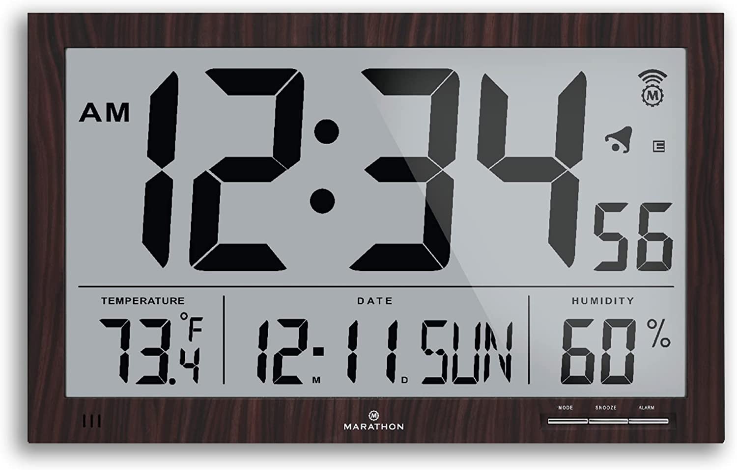 Marathon Contemporary Digital Weather Monitoring Clock