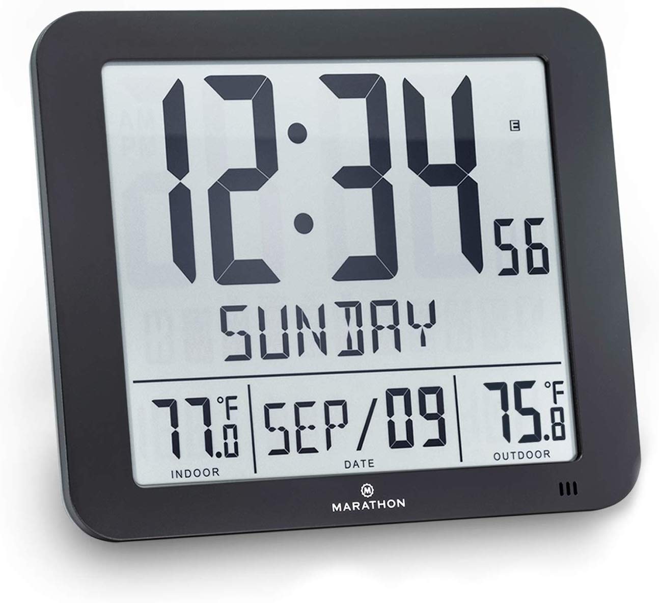 Details about   Black Jumbo Atomic Digital Wall Clock Home Office Indoor And Outdoor Temperature 