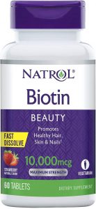 Natrol Fast Dissolve Advanced Biotin Supplement, 10,000-mcg