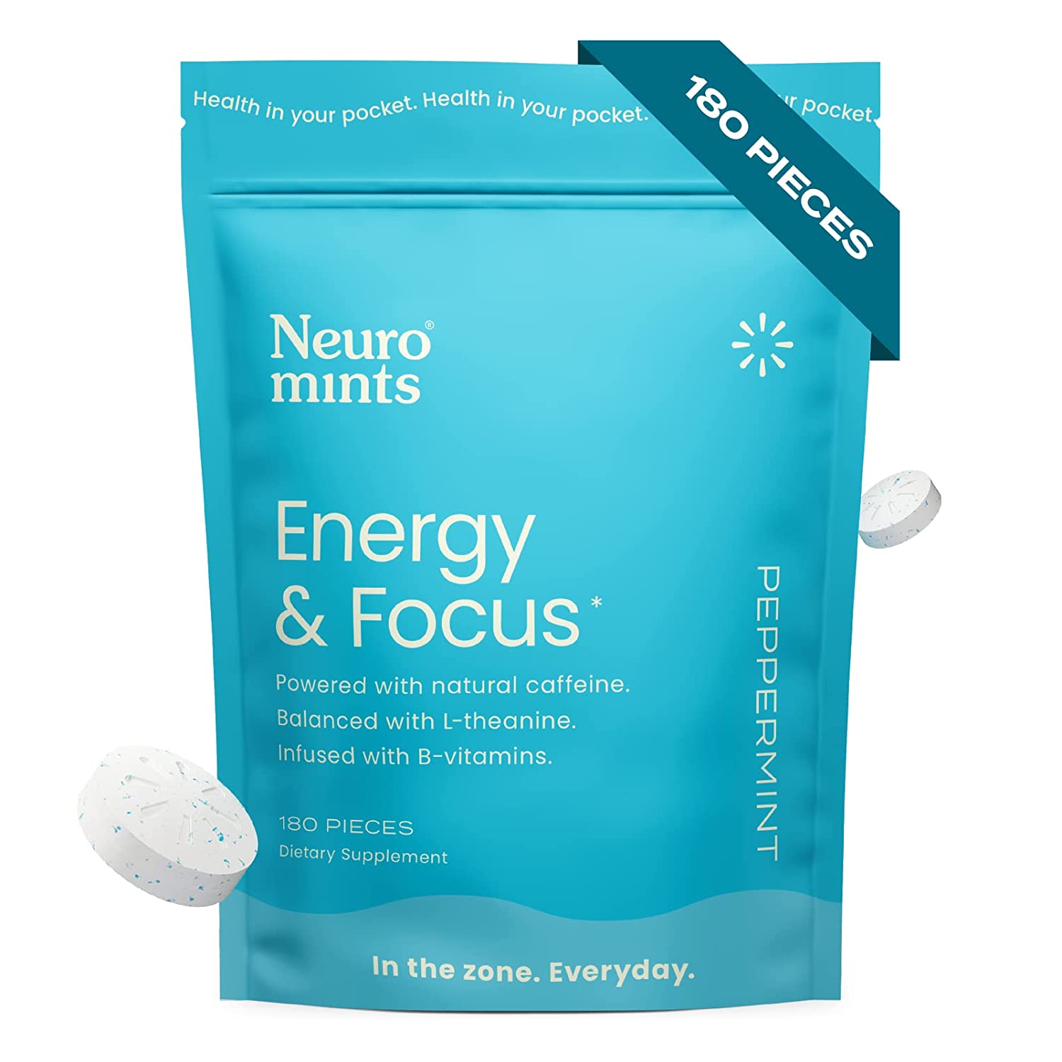 NeuroGum Energy Vitamin Infused Organic Mints, 180-Piece