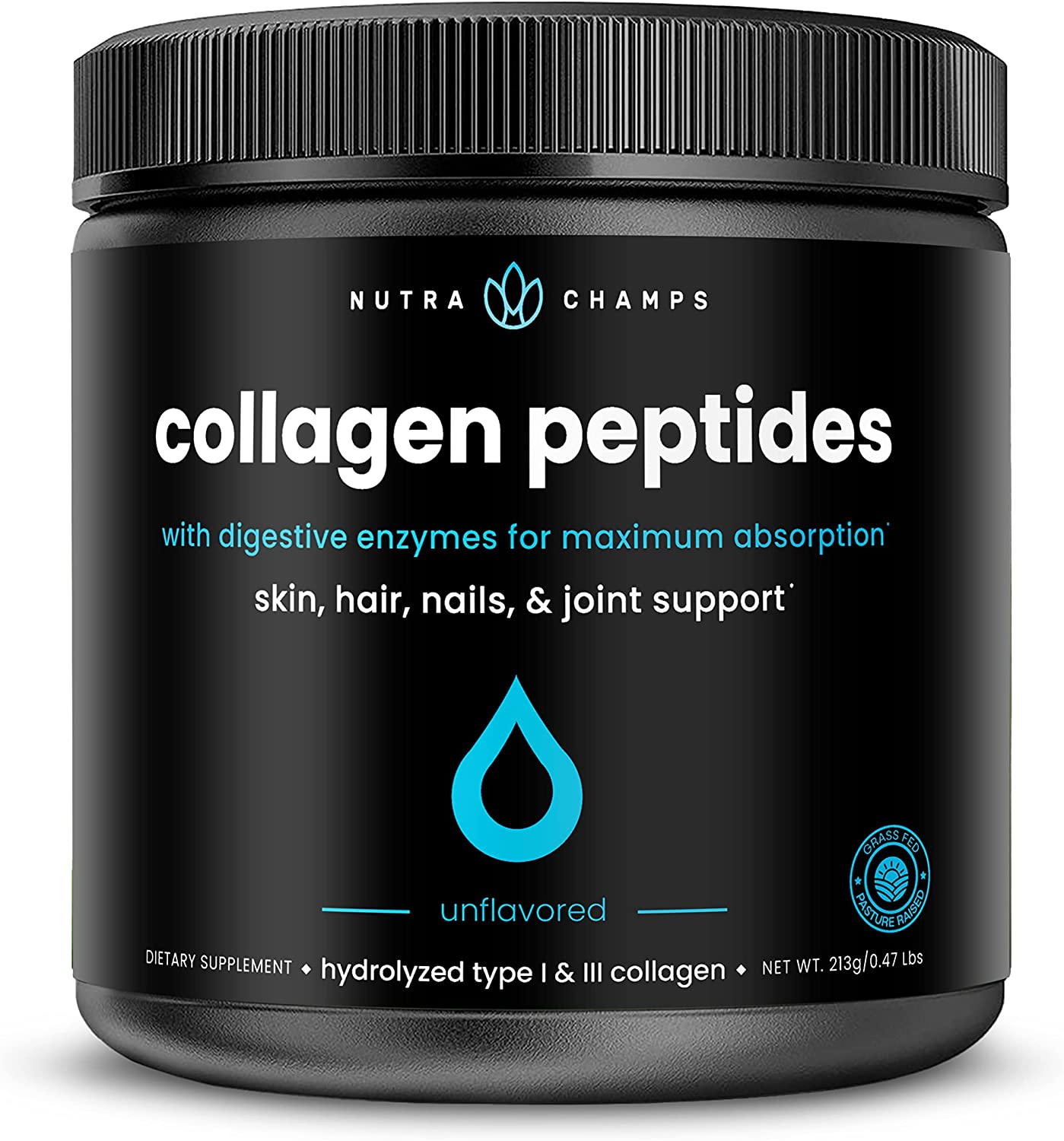 NutraChamps Anti-Aging Collagen Peptides Powder, 7.45-Ounce