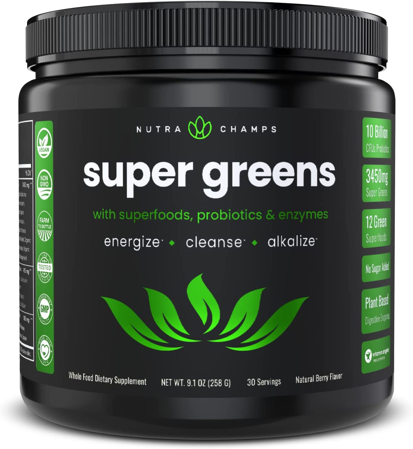 NutraChamps Super Greens Natural Powder Superfood