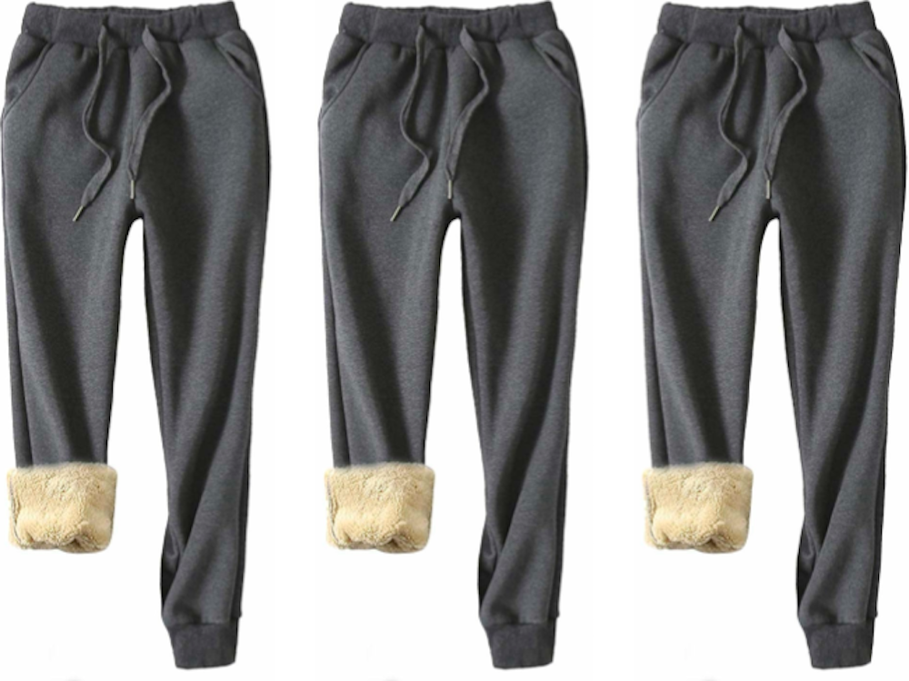 These popular sherpa-lined sweatpants from  are a 'winter survival  essential' according to one reviewer