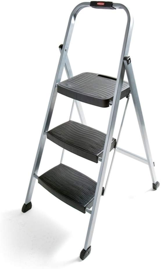 Rubbermaid Plastic Folding Step Ladder, 3-Step