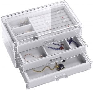 UEK 3 Drawers Jewelry Box
