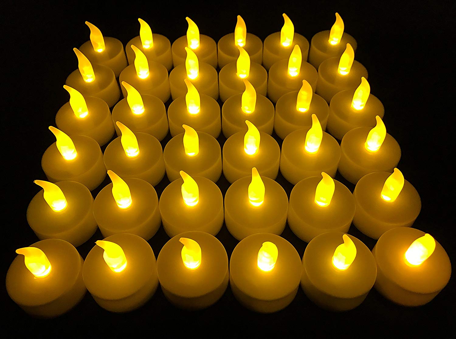 Vivii Flameless LED Battery Operated Tea Light Candles, Set Of 36