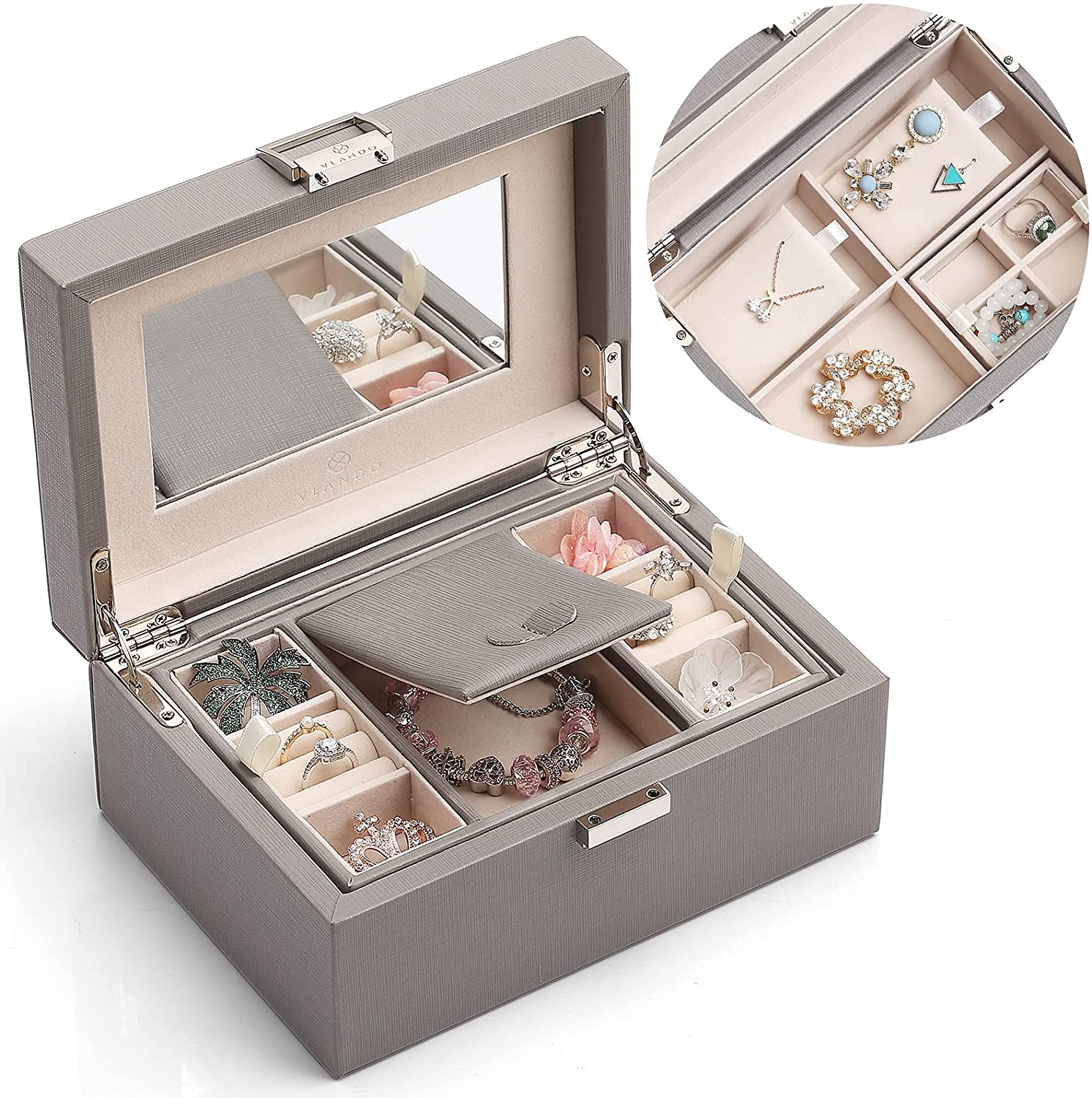 Vlando Classic Wooden Decorative Jewelry Box