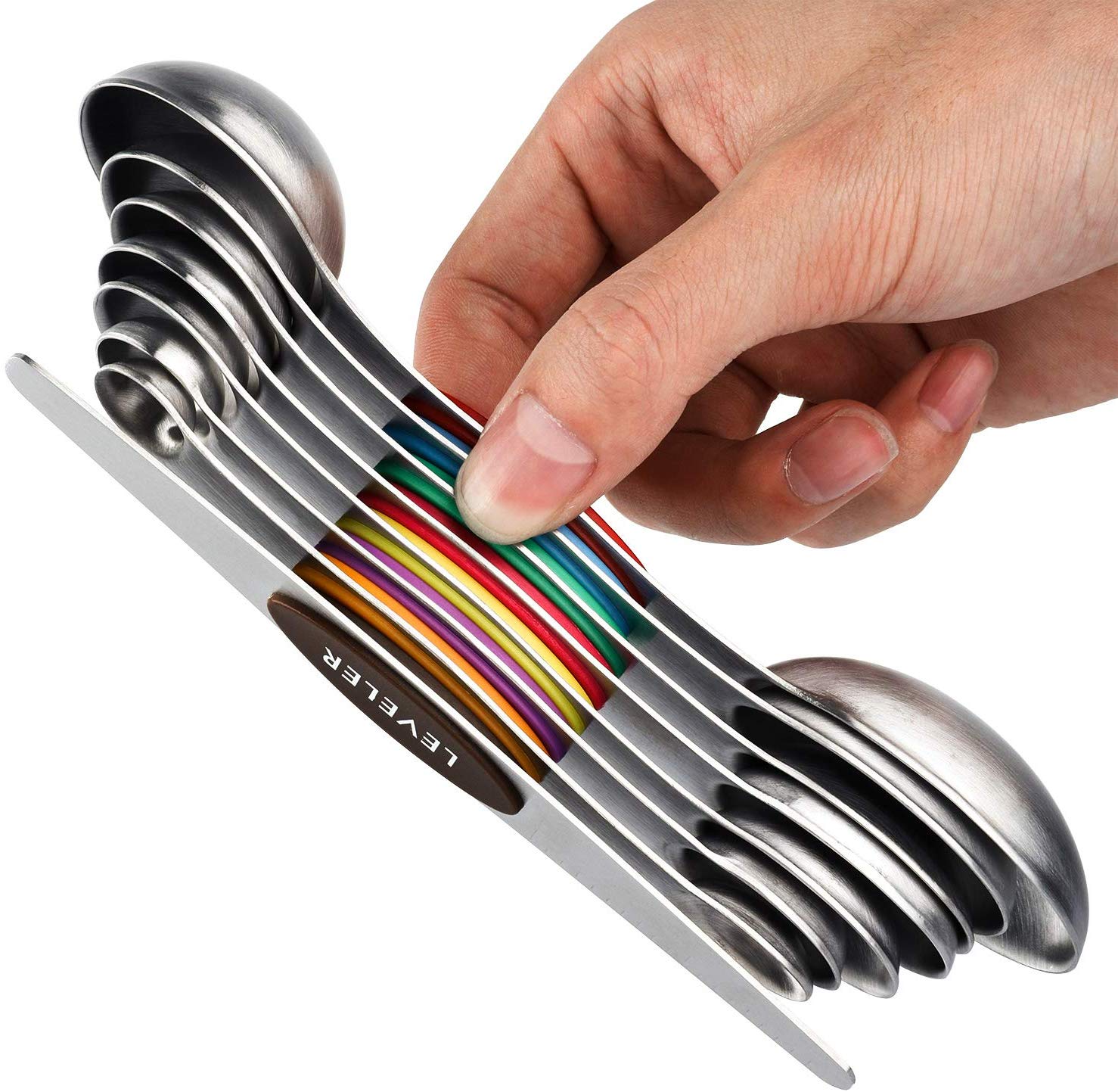 YellRin Double-Sided Magnetic Measuring Spoons, Set Of 8