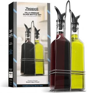 Zeppoli Stainless Steel Rack & Removable Cork Oil Bottle