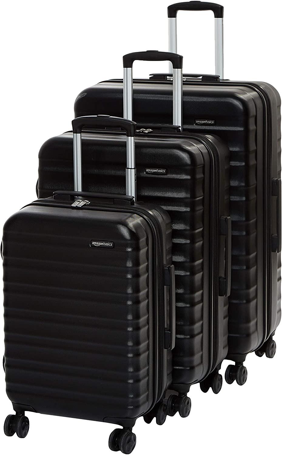 AmazonBasics Wheeled Hard Shell Luggage Set, 3-Piece