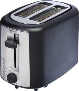 AmazonBasics Adjustable Shade Wide Slot Pop-Up Toaster, 2-Slice