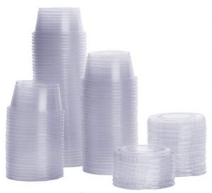 Comfy Package Airtight Lids Disposable Shot Glasses, 100-Count