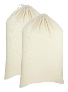 COTTON CRAFT All-Natural Cinch-Top Laundry Bag, 2-Pack