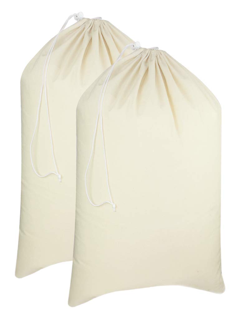 COTTON CRAFT All-Natural Cinch-Top Laundry Bags, 2-Pack