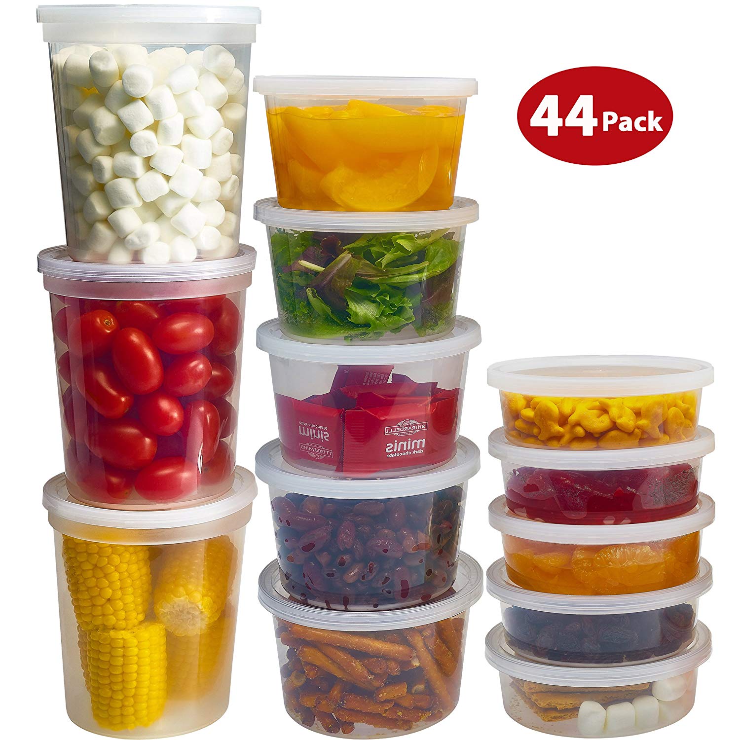 DuraHome Food Storage Containers with Lids, Set of 44