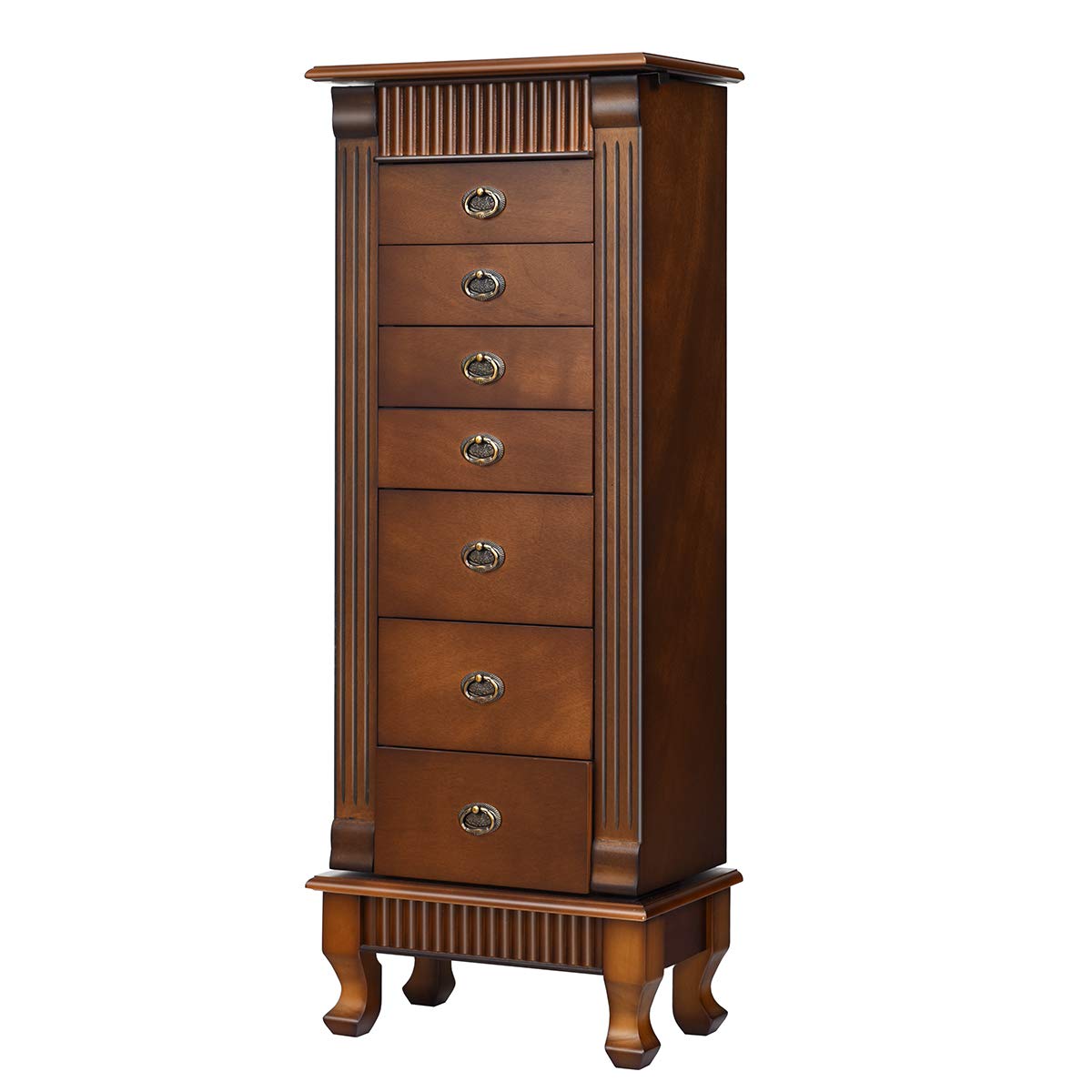 Giantex Wooden Jewelry Armoire, 7-Drawer