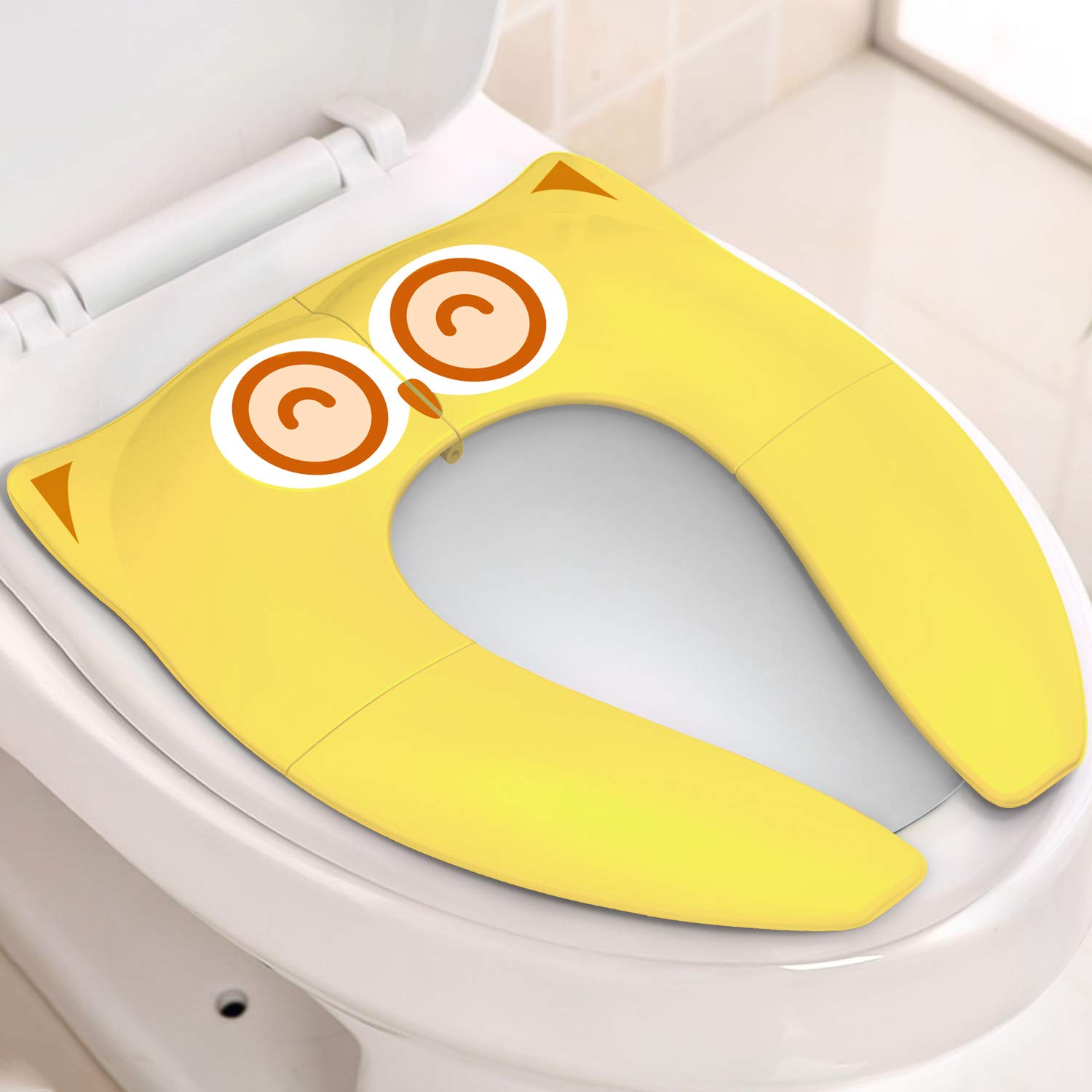 Gimars Cute Potty Training Foldable Toilet Seat Cover