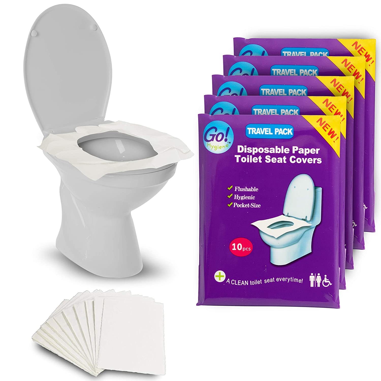 Toilet Seat Cover Disposable Clean Hygienic Protection Flushable Travel Sanitary 