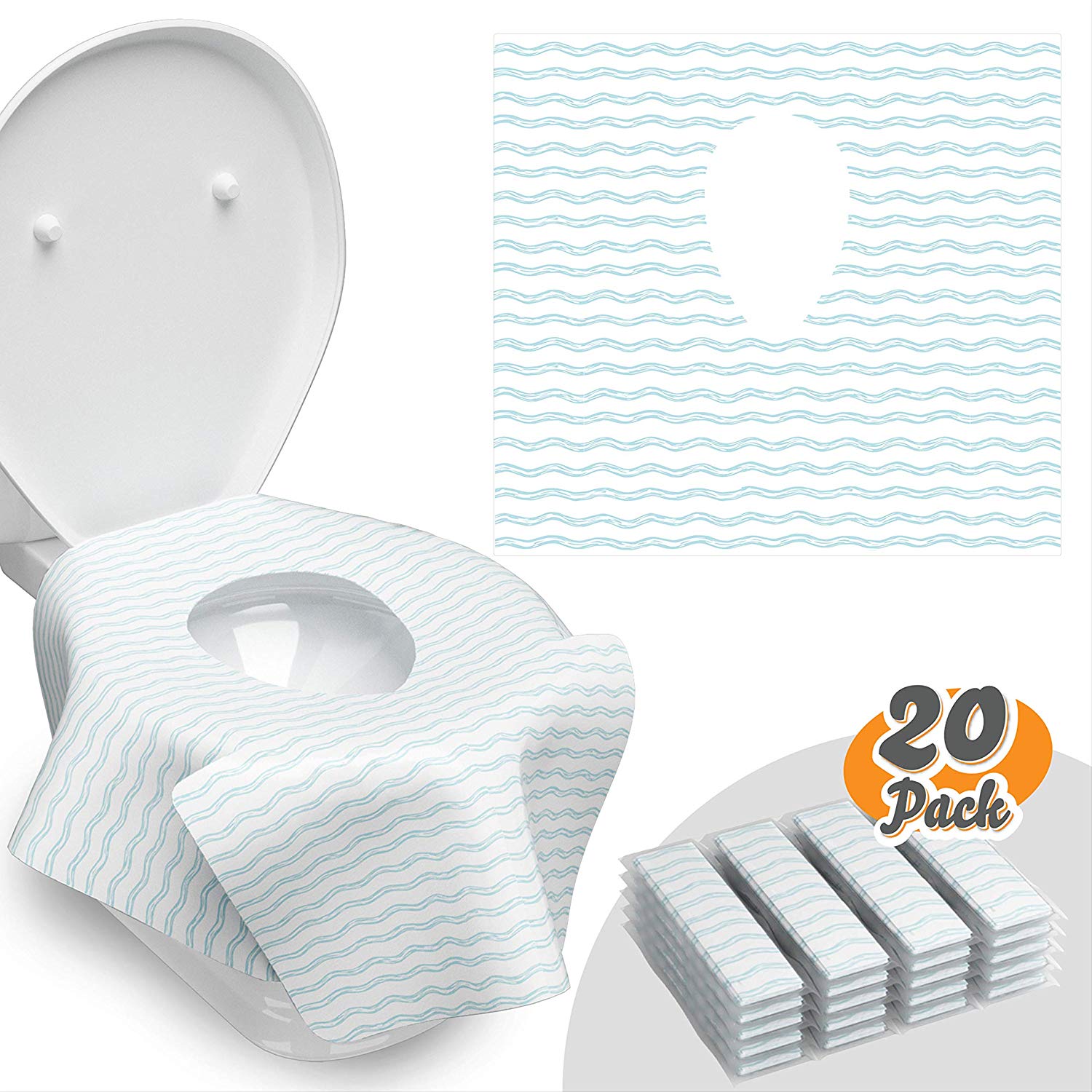White 4500 covers 4500 covers Discreet Seat DS-1000 Half-Fold Toilet Seat Covers 