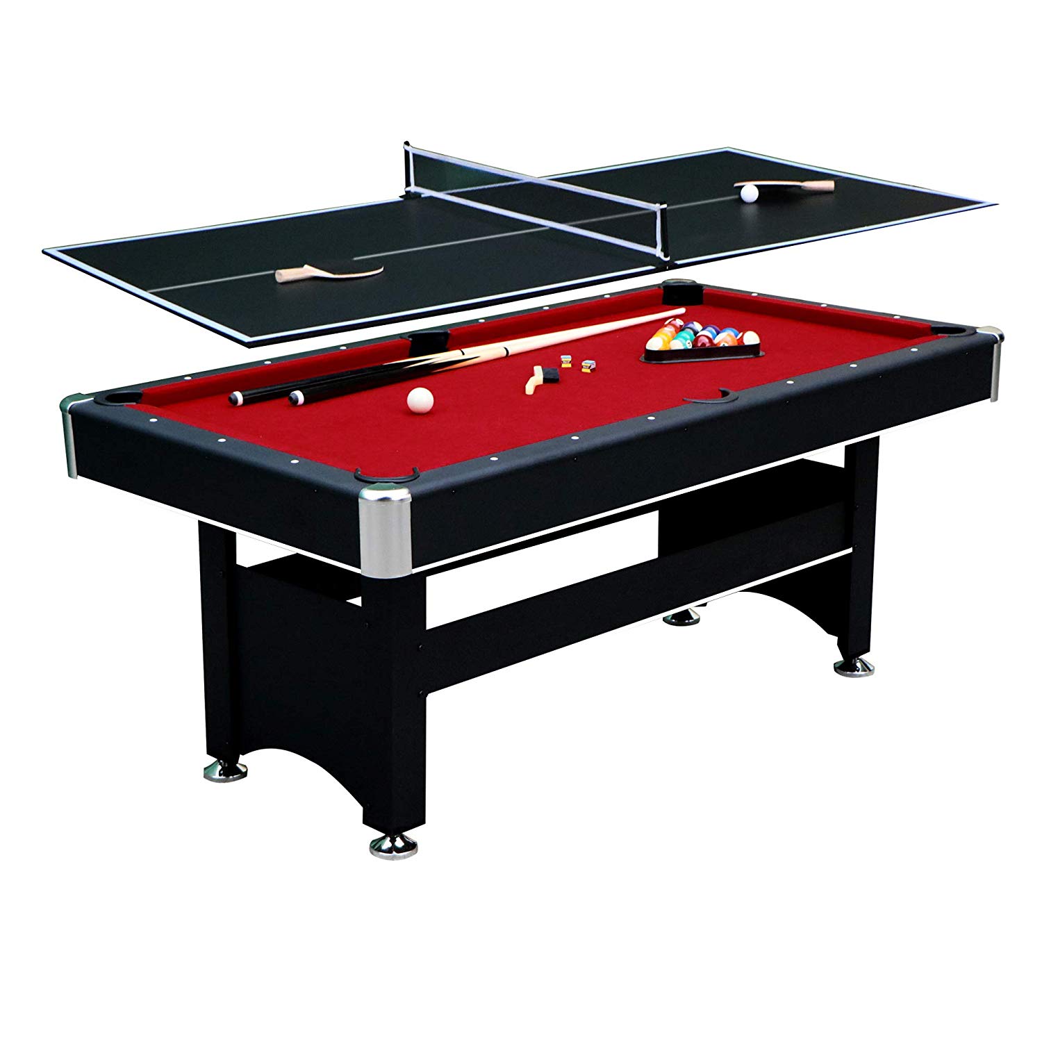 Hathaway Black Spartan Combination Pool Table, 6-Foot