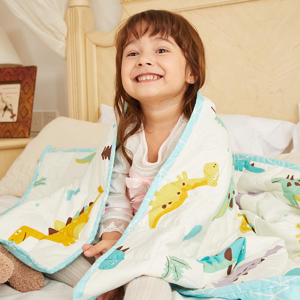 Hiseeme Wrinkle-Free Weighted Blanket for Kids, 7-Pounds