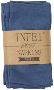 INFEI Soft Linen Cotton Dinner Napkins, Set of 12