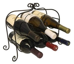 KitchenEdge Wrought & Cast Iron Wine Rack, 6-Bottle