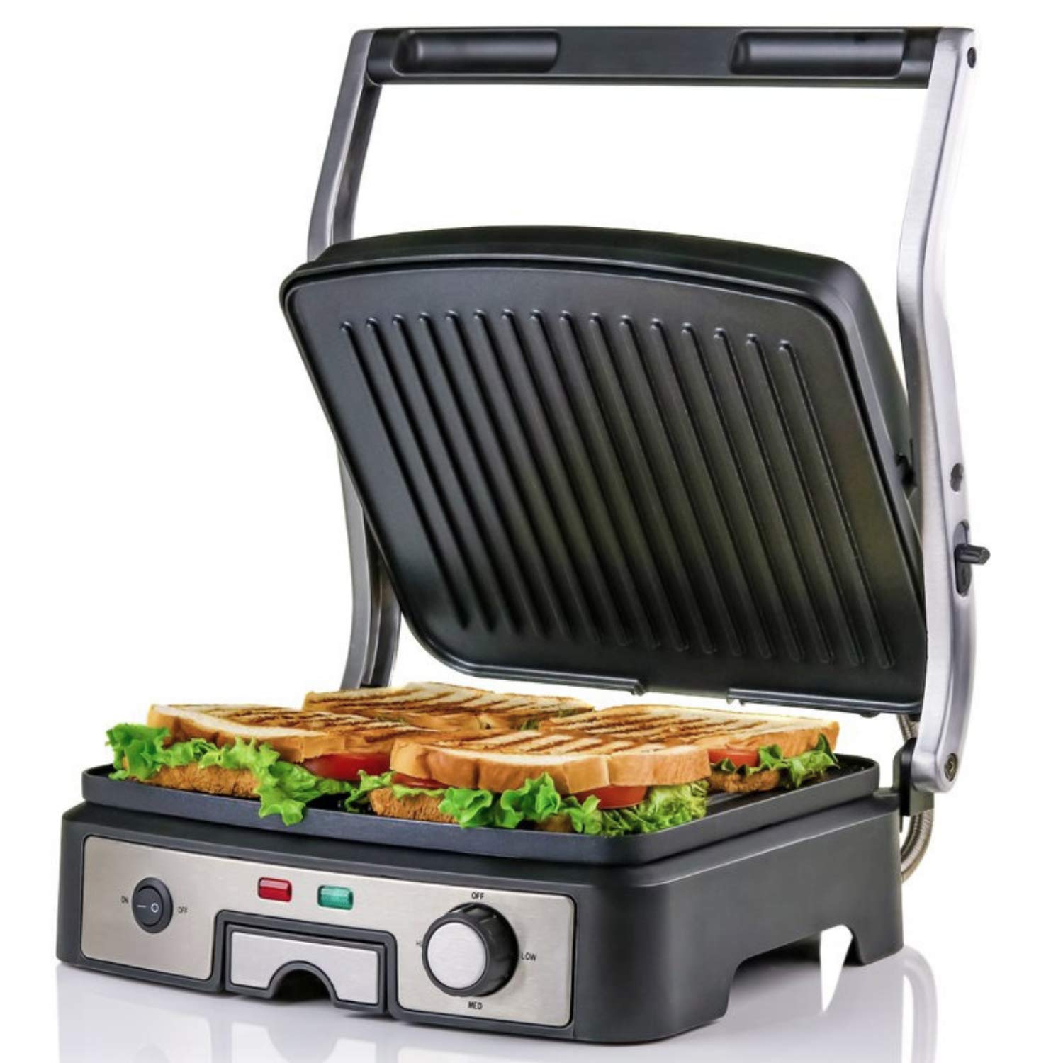 OVENTE Quick Grill Cool-Touch Handle Panini Press