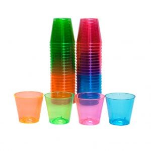 Party Essentials Neon Disposable Shot Glasses, 50-Count