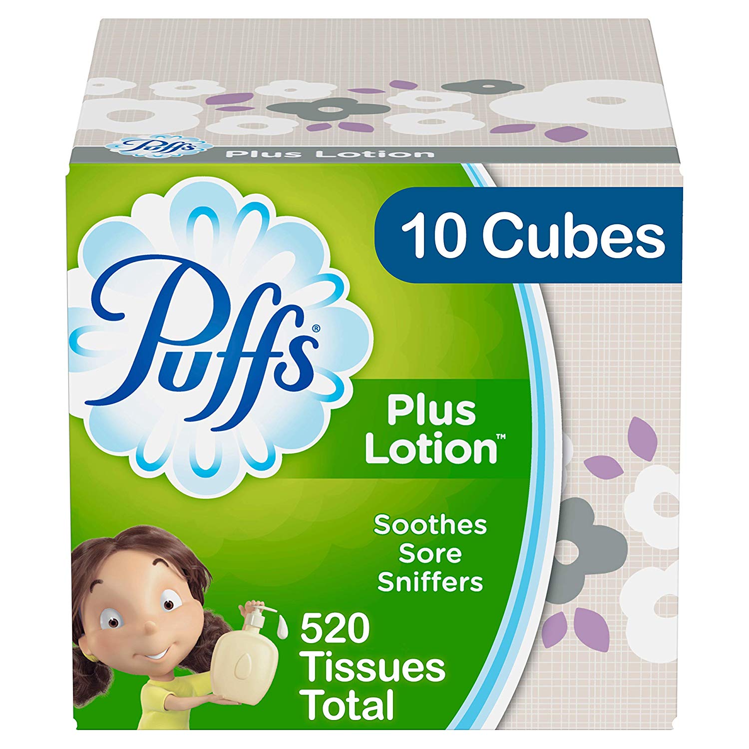 Puffs Plus Lotion Facial Tissues, 10-Pack