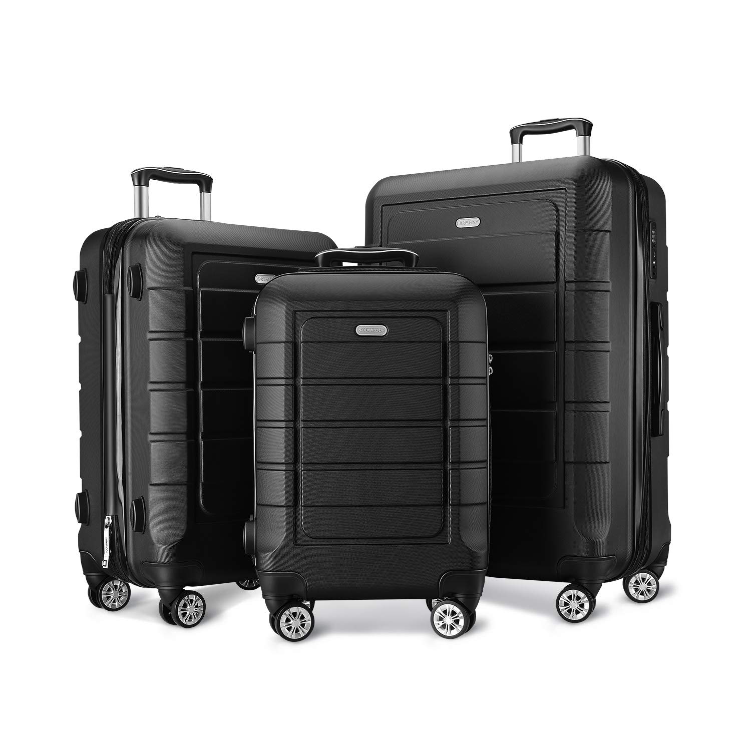 SHOWKOO Multidirectional Adjustable Affordable Luggage Set, 3-Piece
