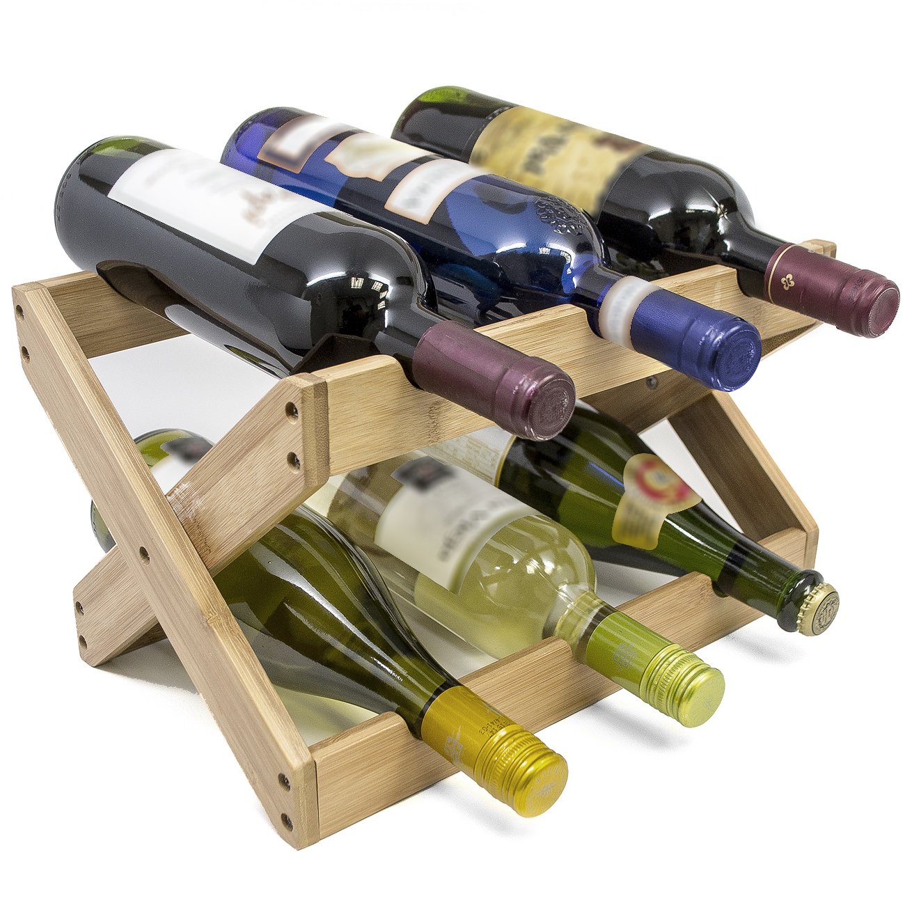 Sorbus Freestanding Horizontal Wine Rack, 6-Bottle
