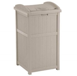 Suncast Fade Resistant Latching Outdoor Trash Can, 33-Gallon