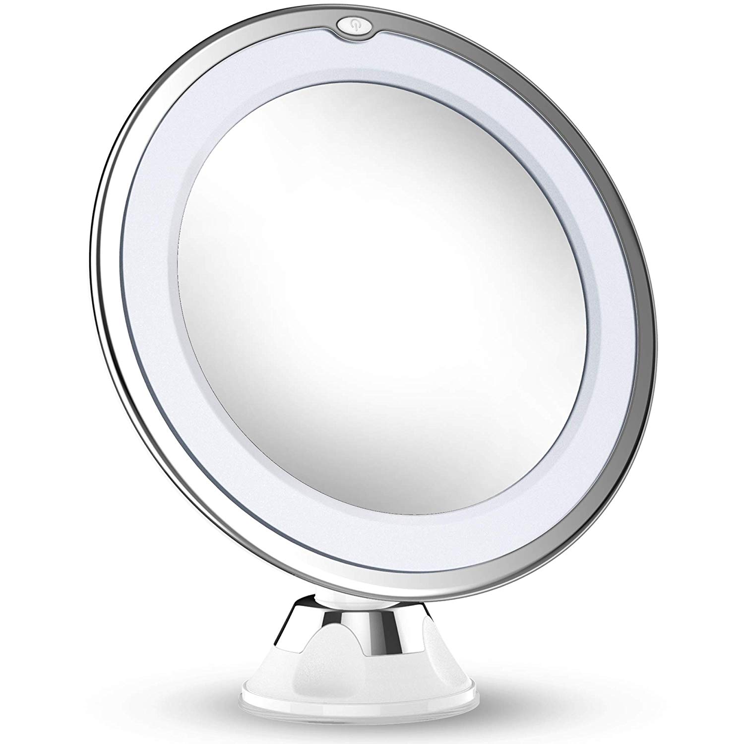 Live Streaming for Make-up ELEGIANT Makeup Mirror Dual Power Supply Selfie Photos 180°Adjustable Rotation White 76 LED Lighted Mirror with Touch Sensor Dimming and 10X Magnifying Mirror